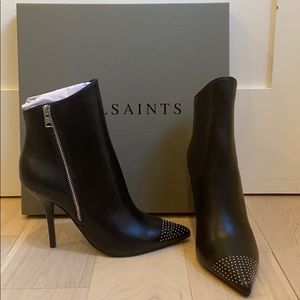 Allsaints Valeria Studded Leather Bootie